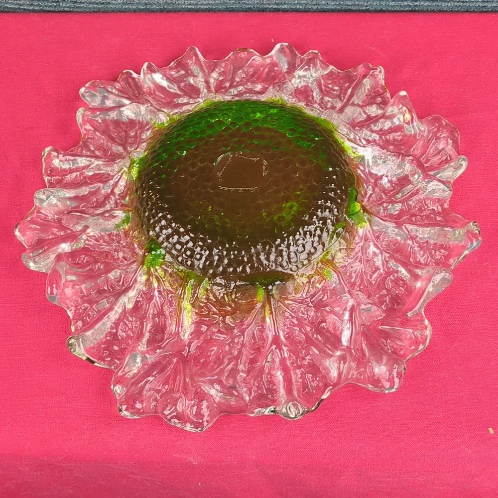Humppila Finnish Glass Platter Signed, Designer Pertti Santalahti Vintage 1970s - Picture 11 of 12